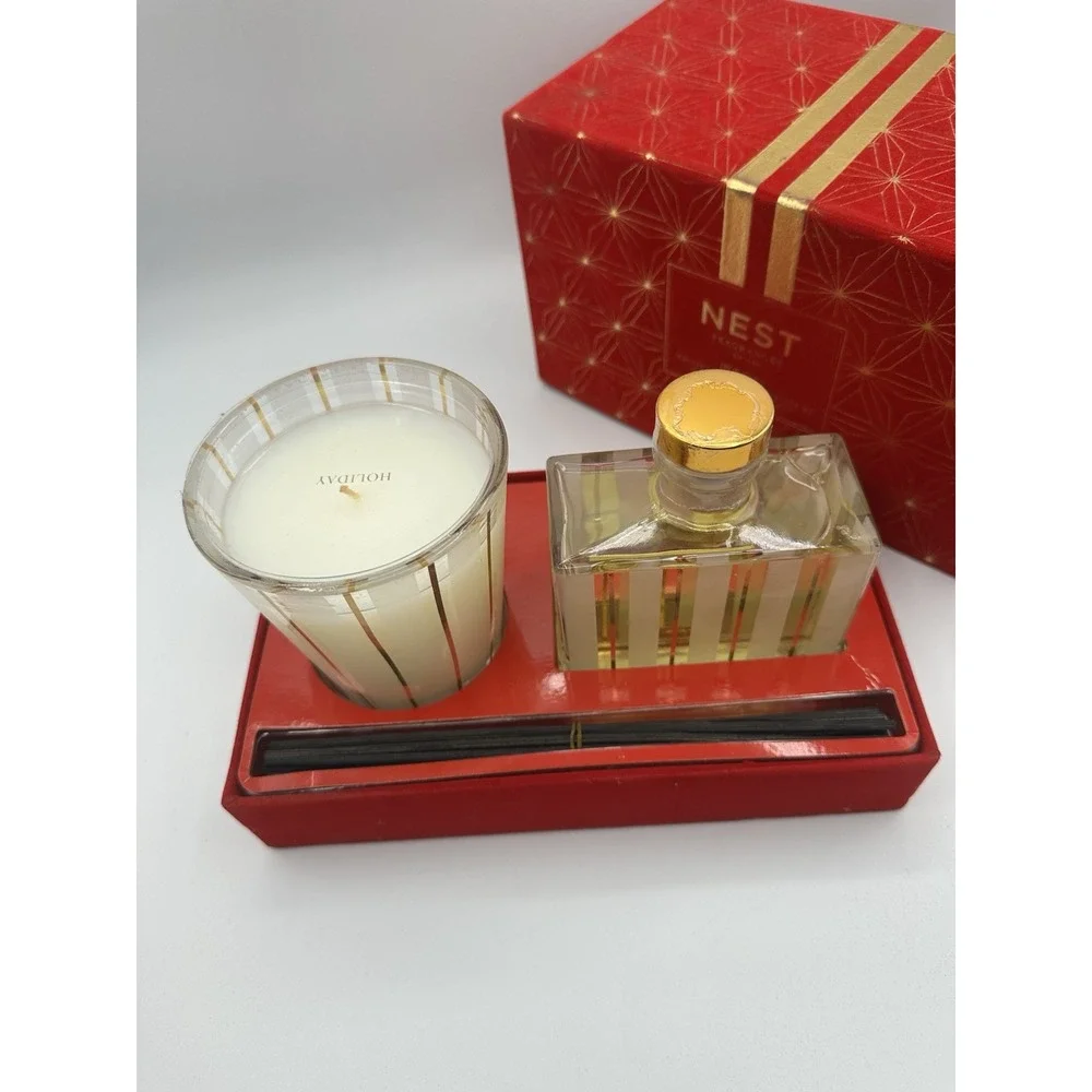 NEST New York Holiday Votive Candle & Reed Diffuser Gift Set New Sealed